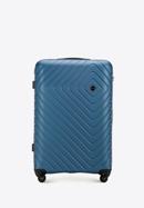 Large suitcase with geometric design, dark blue, 56-3A-753-11, Photo 1