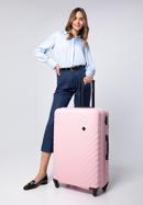 Large suitcase with geometric design, light pink, 56-3A-753-35, Photo 15