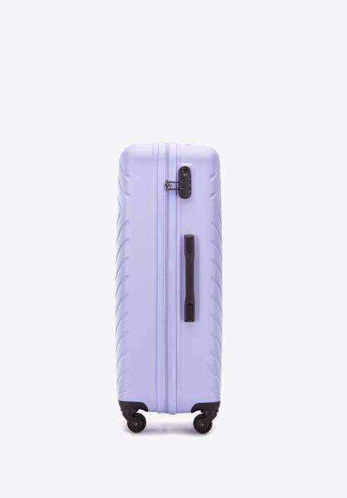 Duża walizka z ABS-u z geometrycznym tłoczeniem, jasny fiolet, 56-3A-753-35, Zdjęcie 2