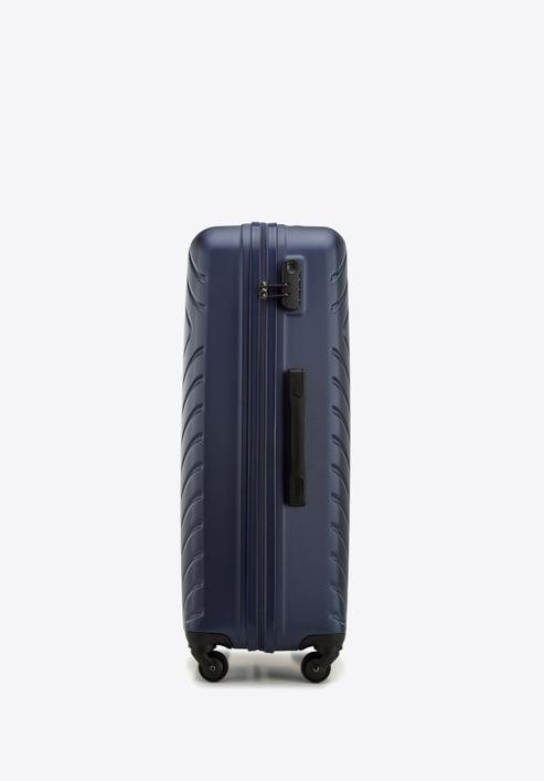 Duża walizka z ABS-u z geometrycznym tłoczeniem, granatowy, 56-3A-753-35, Zdjęcie 2