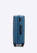 Duża walizka z ABS-u z geometrycznym tłoczeniem, ciemnoniebieski, 56-3A-753-11, Zdjęcie 2