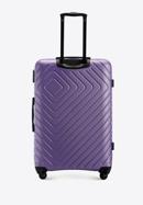Duża walizka z ABS-u z geometrycznym tłoczeniem, fioletowy, 56-3A-753-11, Zdjęcie 3