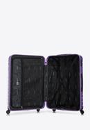 Duża walizka z ABS-u z geometrycznym tłoczeniem, fioletowy, 56-3A-753-11, Zdjęcie 5