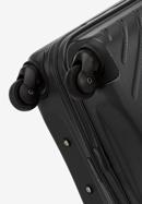 Średnia walizka z ABS-u z geometrycznym tłoczeniem, czarno-grafitowy, 56-3A-752-25, Zdjęcie 6