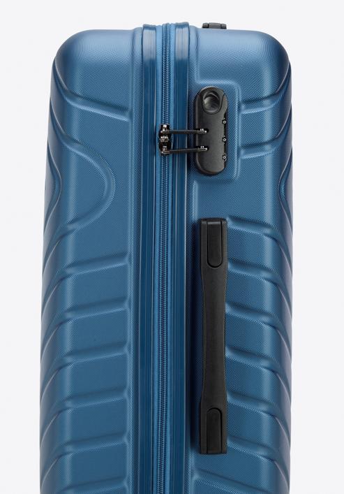 Średnia walizka z ABS-u z geometrycznym tłoczeniem, ciemnoniebieski, 56-3A-752-55, Zdjęcie 8