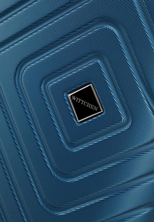 Medium-sized suitcase with geometric design, dark blue, 56-3A-752-25, Photo 9