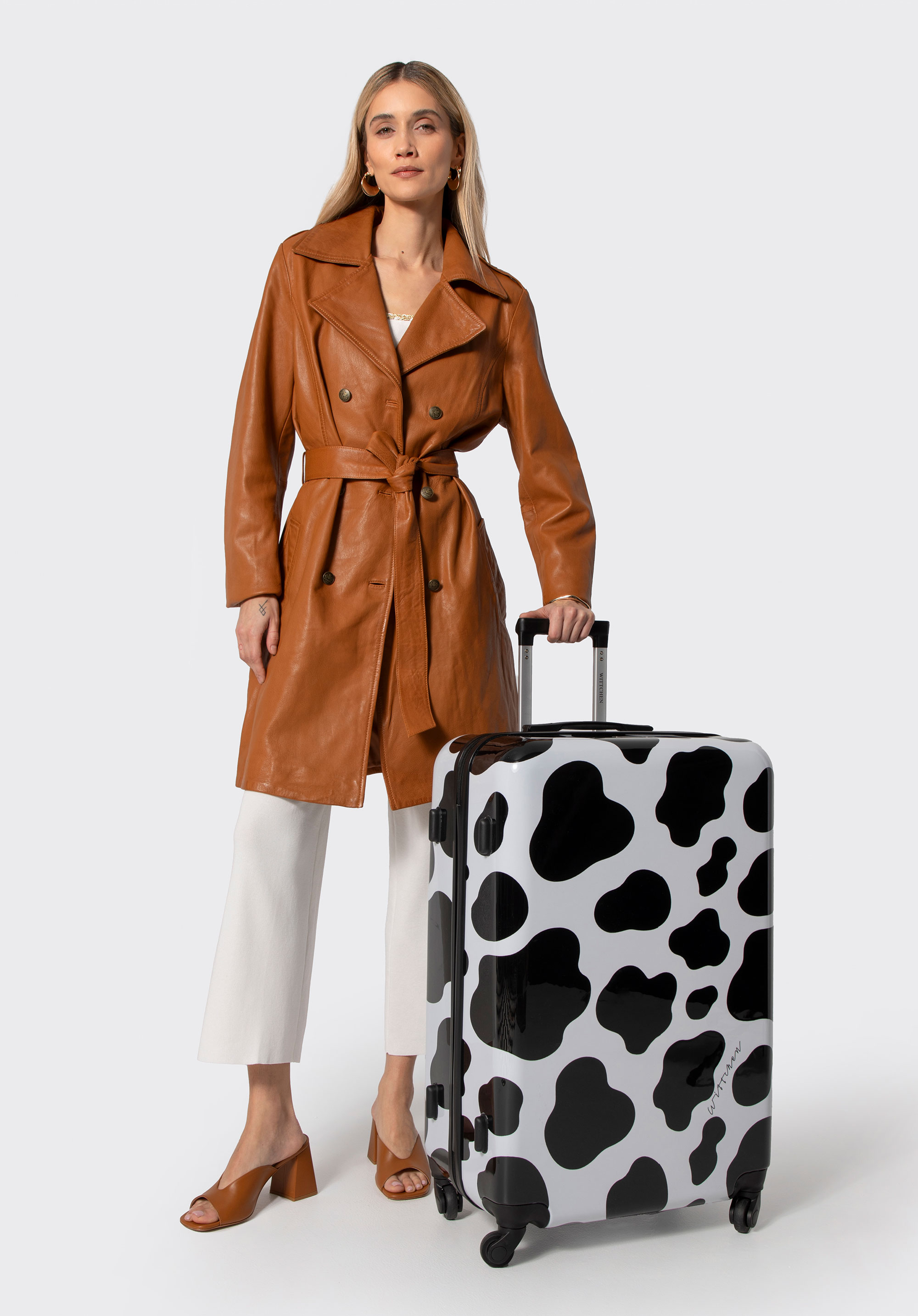 Large printed ABS suitcase, black-white, 56-3A-643-C, Photo 1