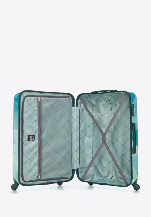 Duża walizka z ABS-u z nadrukiem, zielono-niebieski, 56-3A-643-55, Zdjęcie 5
