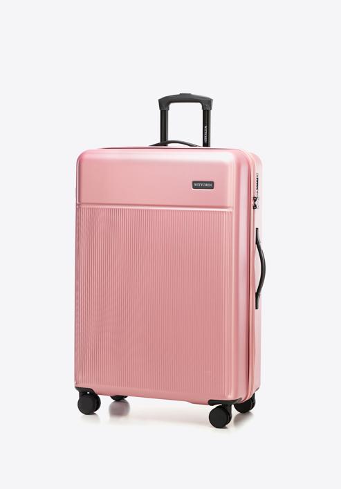 Duża walizka z ABS-u z pionowymi paskami, zgaszony róż, 56-3A-803-34, Zdjęcie 4
