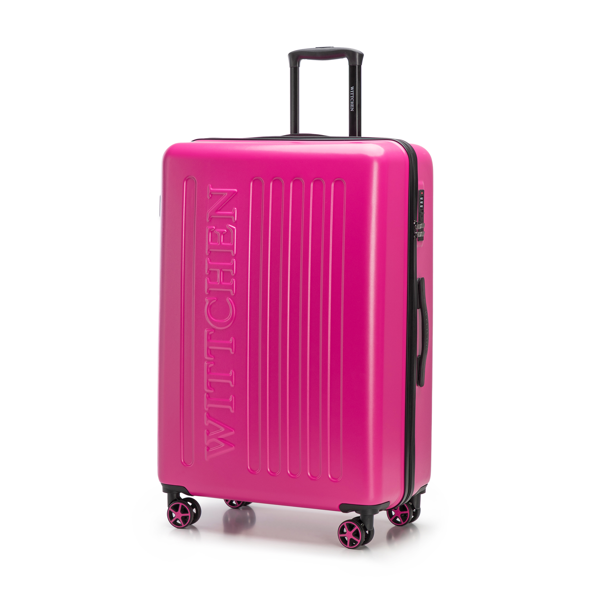 Veľký ABS kufor s vyrazeným logom fuchsia 56-3A-503-34, Vyberte variant fuksia