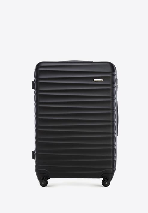 Duża walizka z ABS-u z żebrowaniem, czarny, 56-3A-313-50, Zdjęcie 1