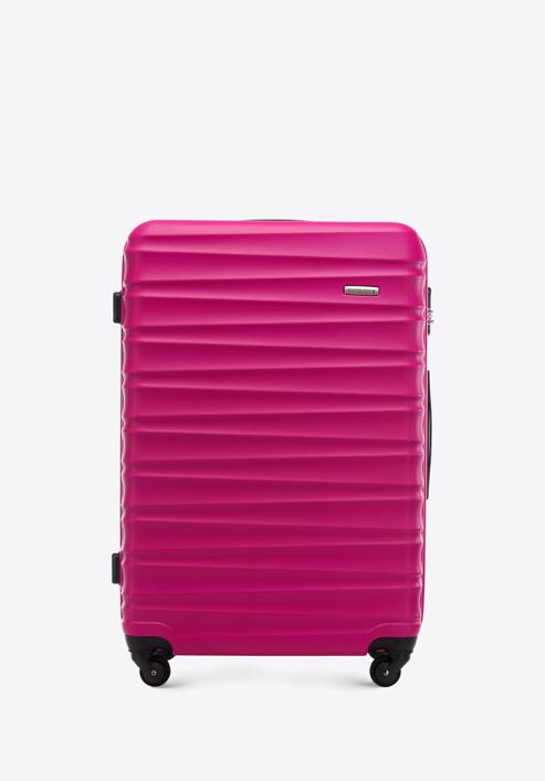 Duża walizka z ABS-u z żebrowaniem, różowy, 56-3A-313-01, Zdjęcie 1