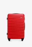 Duża walizka z ABS-u z żebrowaniem, czerwony, 56-3A-313-11, Zdjęcie 1