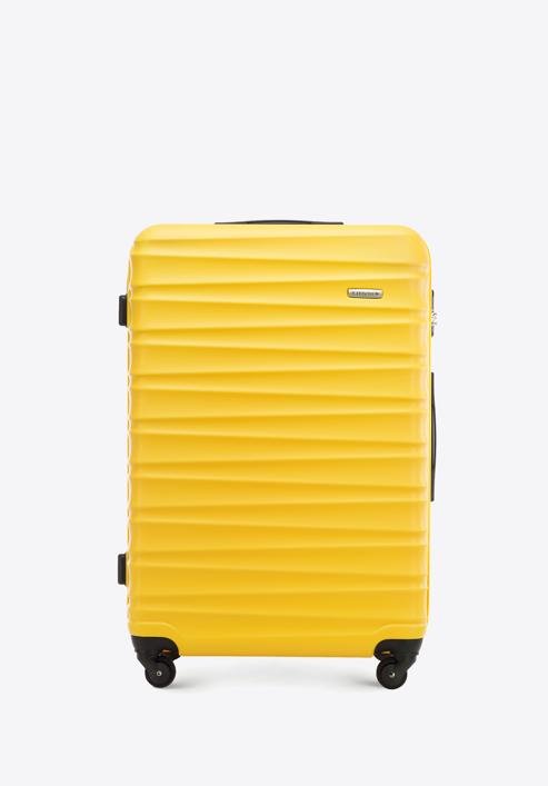 Duża walizka z ABS-u z żebrowaniem, żółty, 56-3A-313-31, Zdjęcie 1