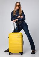 Duża walizka z ABS-u z żebrowaniem, żółty, 56-3A-313-55, Zdjęcie 15