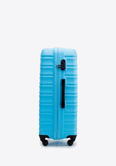 Duża walizka z ABS-u z żebrowaniem, niebieski, 56-3A-313-91, Zdjęcie 2