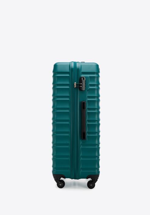 Duża walizka z ABS-u z żebrowaniem, zielony, 56-3A-313-35, Zdjęcie 2
