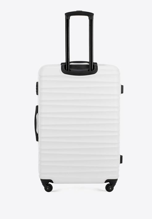 Duża walizka z ABS-u z żebrowaniem, biały, 56-3A-313-11, Zdjęcie 3