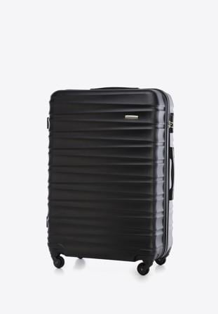 Duża walizka z ABS-u z żebrowaniem, czarny, 56-3A-313-11, Zdjęcie 1