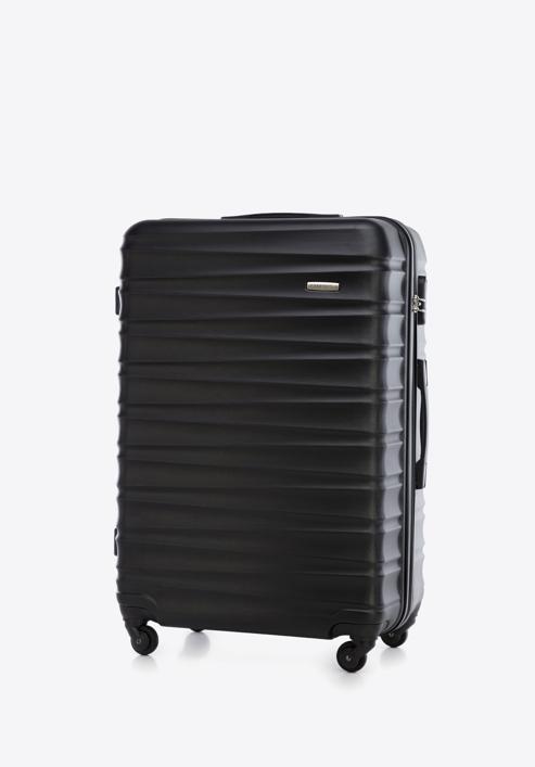 Duża walizka z ABS-u z żebrowaniem, czarny, 56-3A-313-11, Zdjęcie 4
