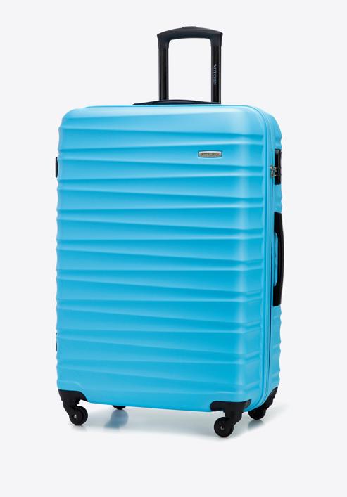 Duża walizka z ABS-u z żebrowaniem, niebieski, 56-3A-313-34, Zdjęcie 4
