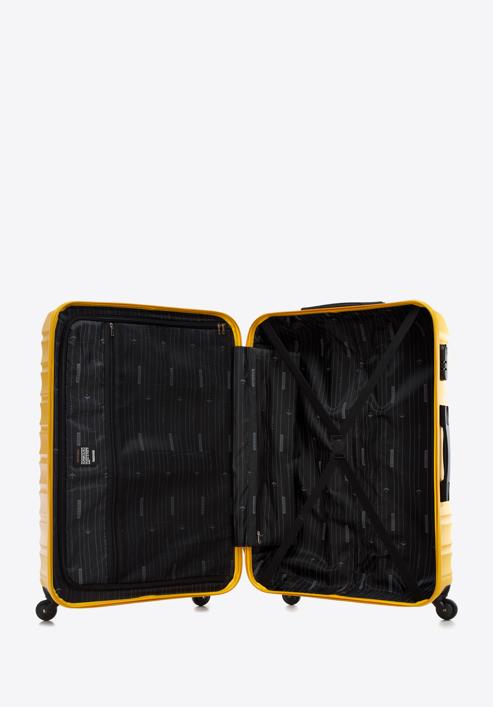 Duża walizka z ABS-u z żebrowaniem, żółty, 56-3A-313-89, Zdjęcie 5