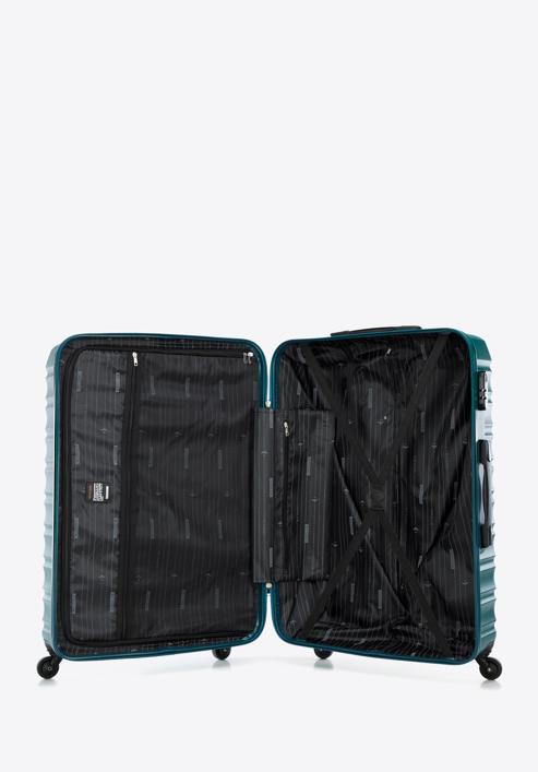 Duża walizka z ABS-u z żebrowaniem, zielony, 56-3A-313-35, Zdjęcie 5