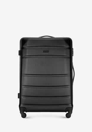 Duża walizka z ABS-u żłobiona czarna