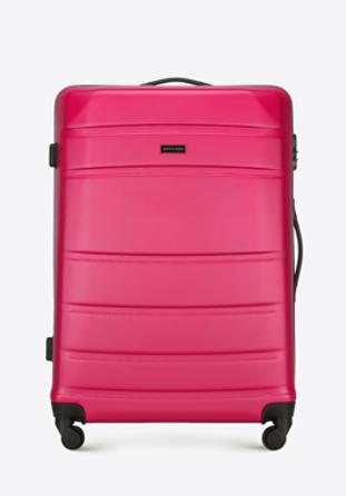 Duża walizka z ABS-u żłobiona, różowy, 56-3A-653-34, Zdjęcie 1