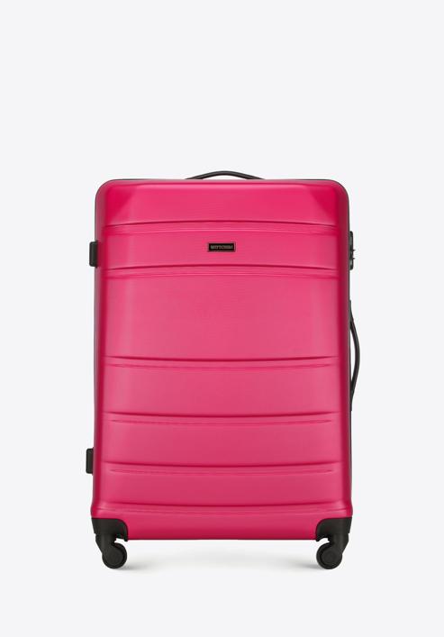 Duża walizka z ABS-u żłobiona, różowy, 56-3A-653-35, Zdjęcie 1