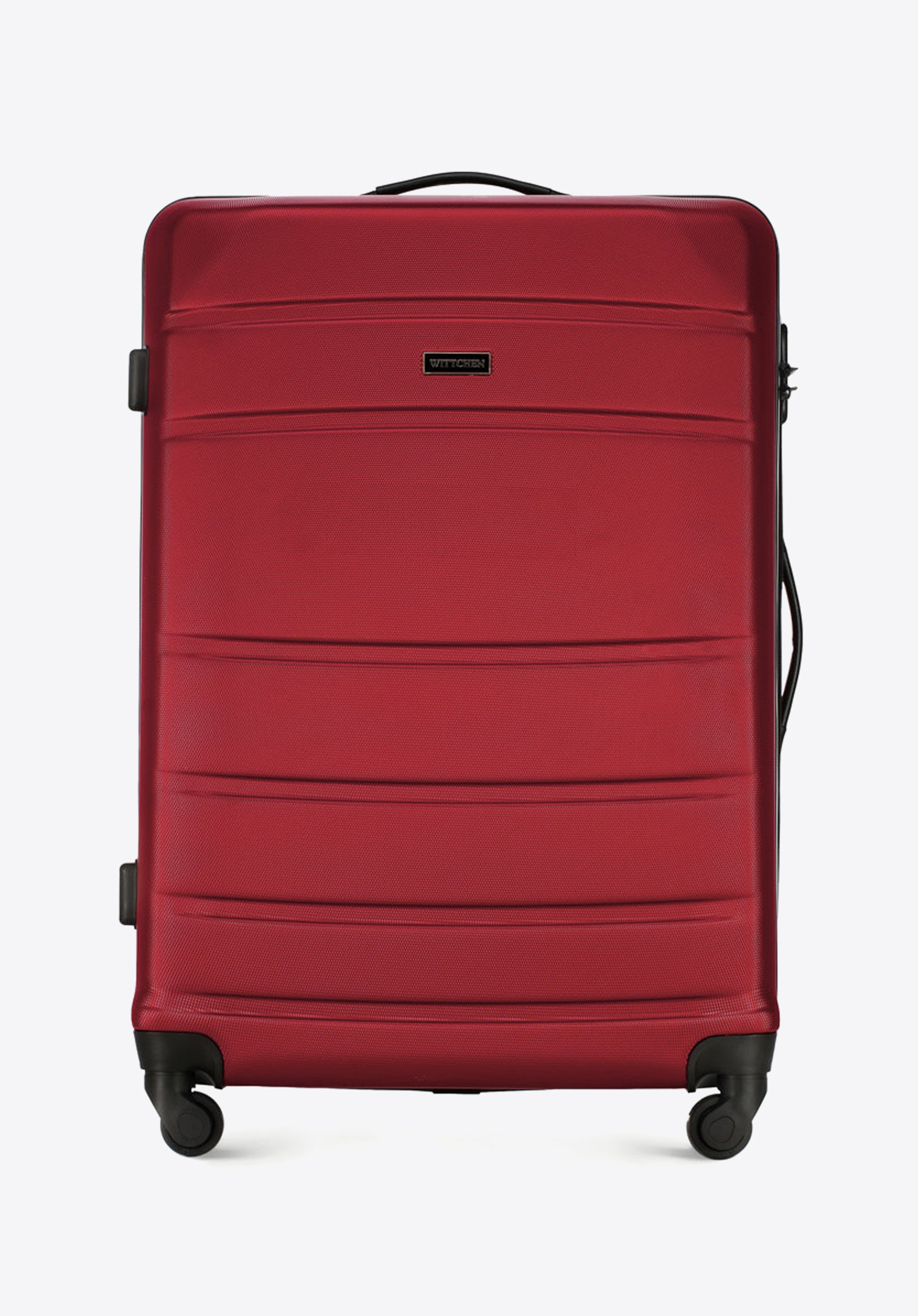 Duża walizka z ABS-u żłobiona, czerwony, 56-3A-653-35, Zdjęcie 1