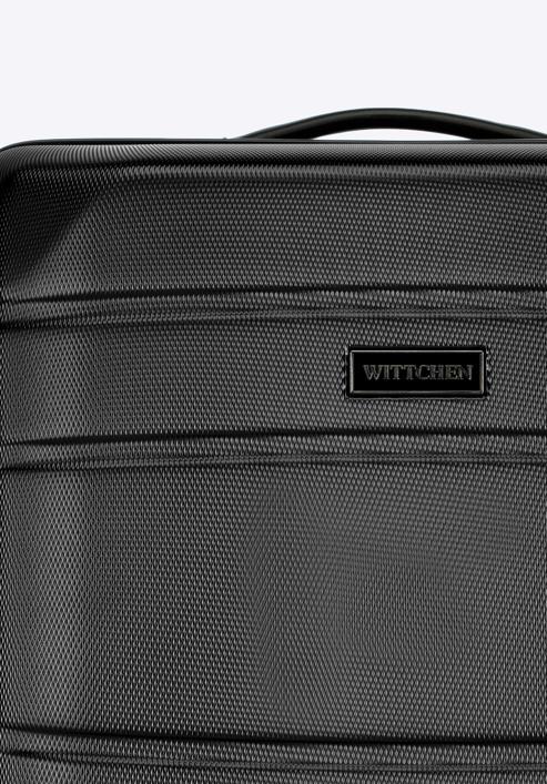 Duża walizka z ABS-u żłobiona, czarny, 56-3A-653-34, Zdjęcie 10