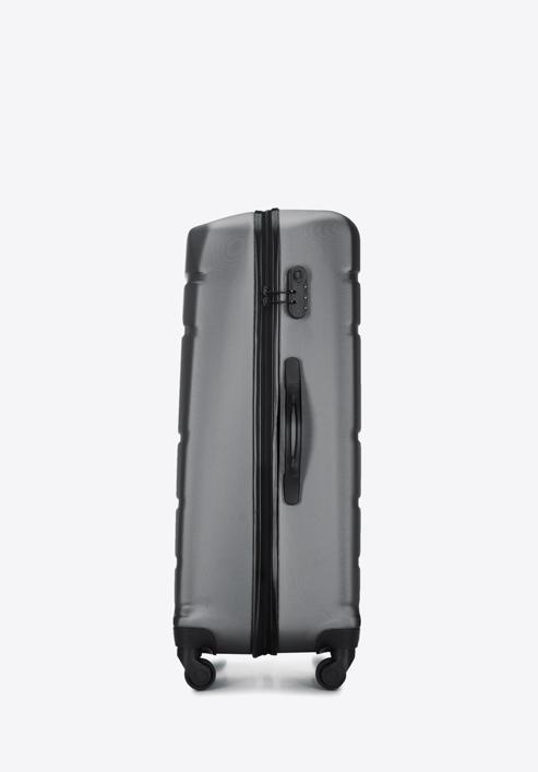 Duża walizka z ABS-u żłobiona, szary, 56-3A-653-90, Zdjęcie 2
