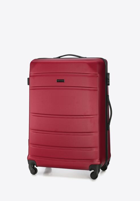 Duża walizka z ABS-u żłobiona, czerwony, 56-3A-653-35, Zdjęcie 4