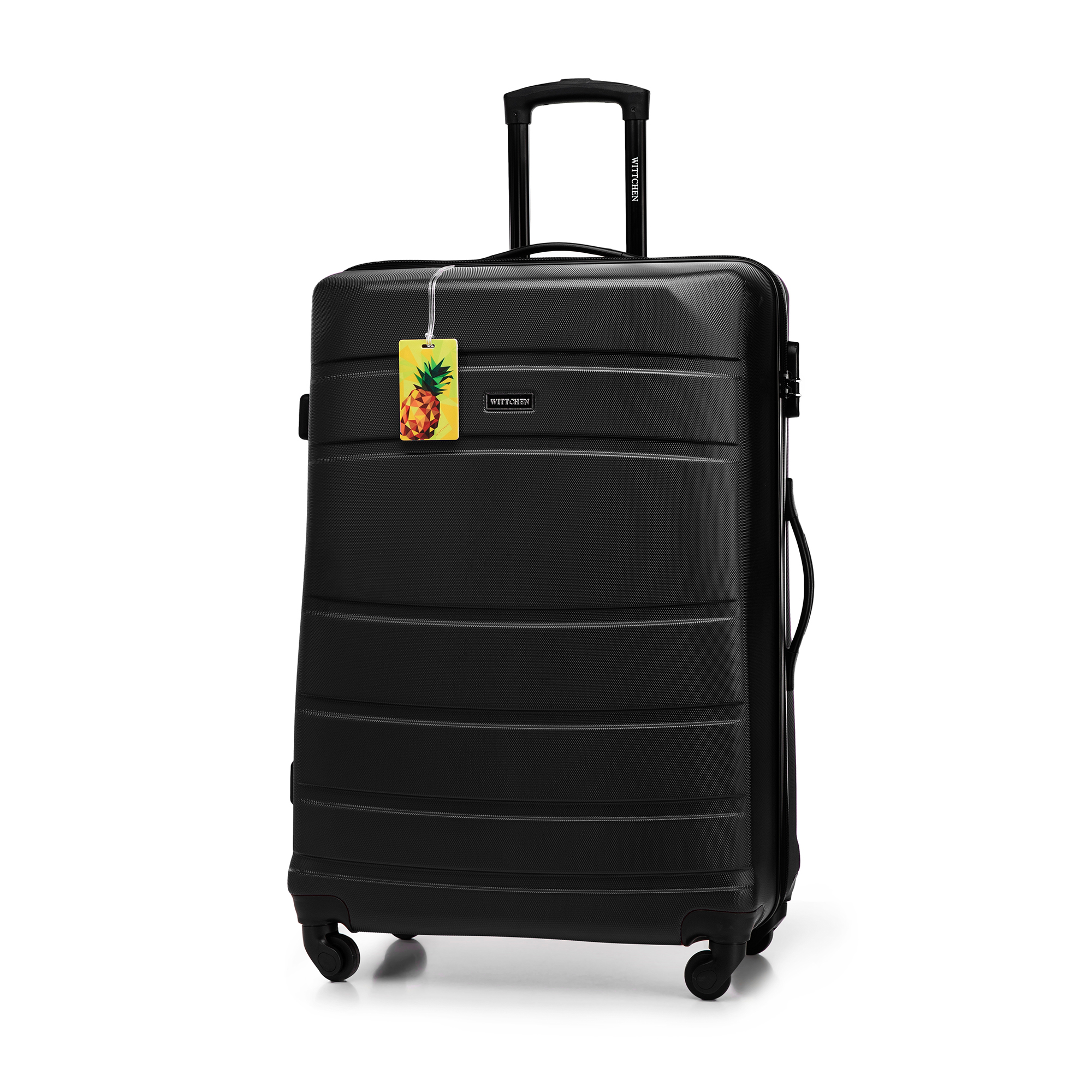 Veľký kufor z ABS materiálu - v tvare U s identifikačnou visačkou, čierne 56-3A-653-10Z