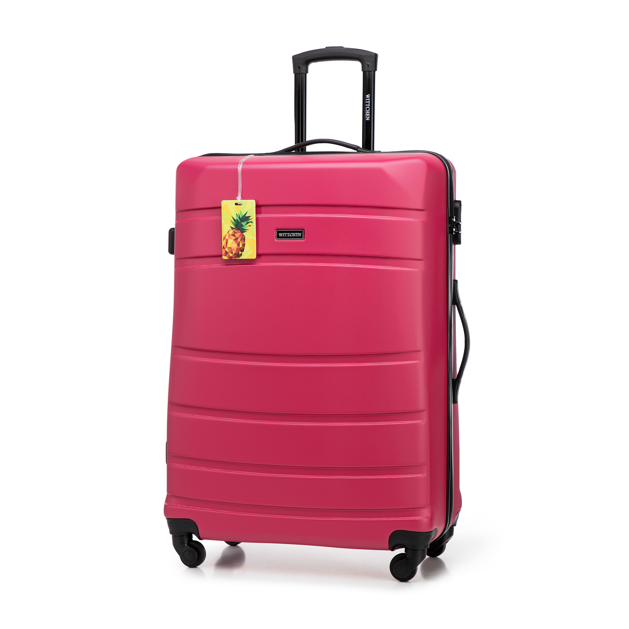 Veľký kufor z ABS - s reliéfnym identifikačným štítkom, ružový 56-3A-653-34Z