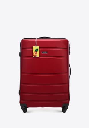 Ribbed ABS large suitcase with ID tag, red, 56-3A-653-35Z, Photo 1
