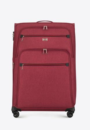 Large suitcase with colourful zipper, burgundy, 56-3S-503-31, Photo 1