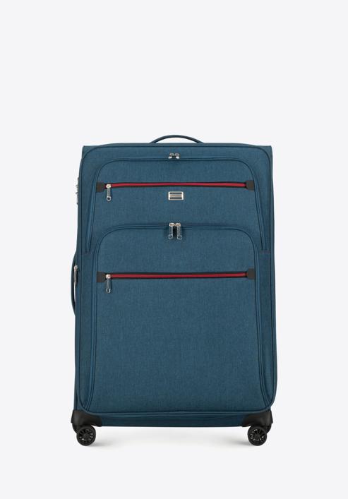 Large suitcase with colourful zipper, teal blue, 56-3S-503-91, Photo 1