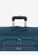 Duża walizka z kolorowym suwakiem, morski, 56-3S-503-12, Zdjęcie 11