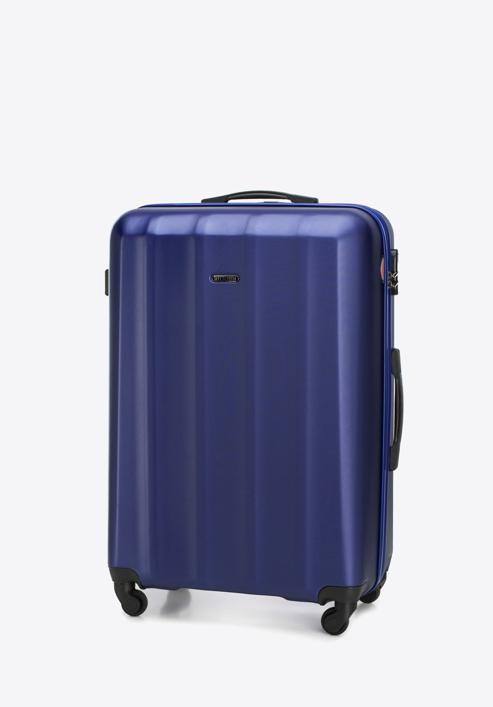 Duża walizka z polikarbonu fakturowana, niebieski, 56-3P-113-10, Zdjęcie 4