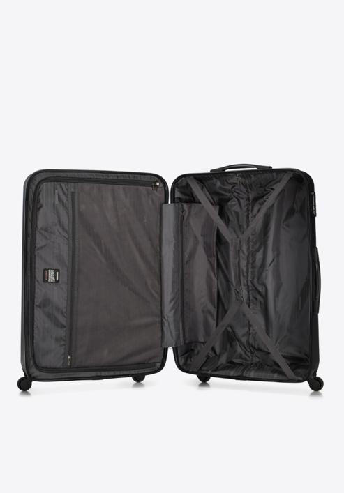 Duża walizka z polikarbonu fakturowana, czarny, 56-3P-113-95, Zdjęcie 5