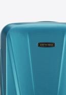 Duża walizka z polikarbonu geometryczna, niebieski, 56-3P-123-91, Zdjęcie 10
