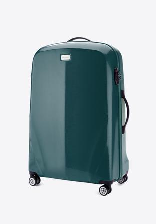 Duża walizka z polikarbonu jednokolorowa, zielony, 56-3P-573-85, Zdjęcie 1