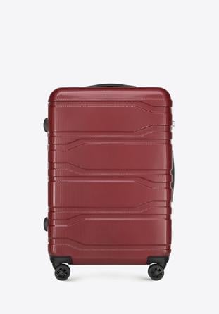 Duża walizka z polikarbonu tłoczona czerwona
