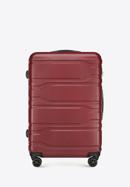 Duża walizka z polikarbonu tłoczona, czerwony, 56-3P-983-91, Zdjęcie 1