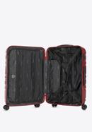 Duża walizka z polikarbonu tłoczona, czerwony, 56-3P-983-91, Zdjęcie 5