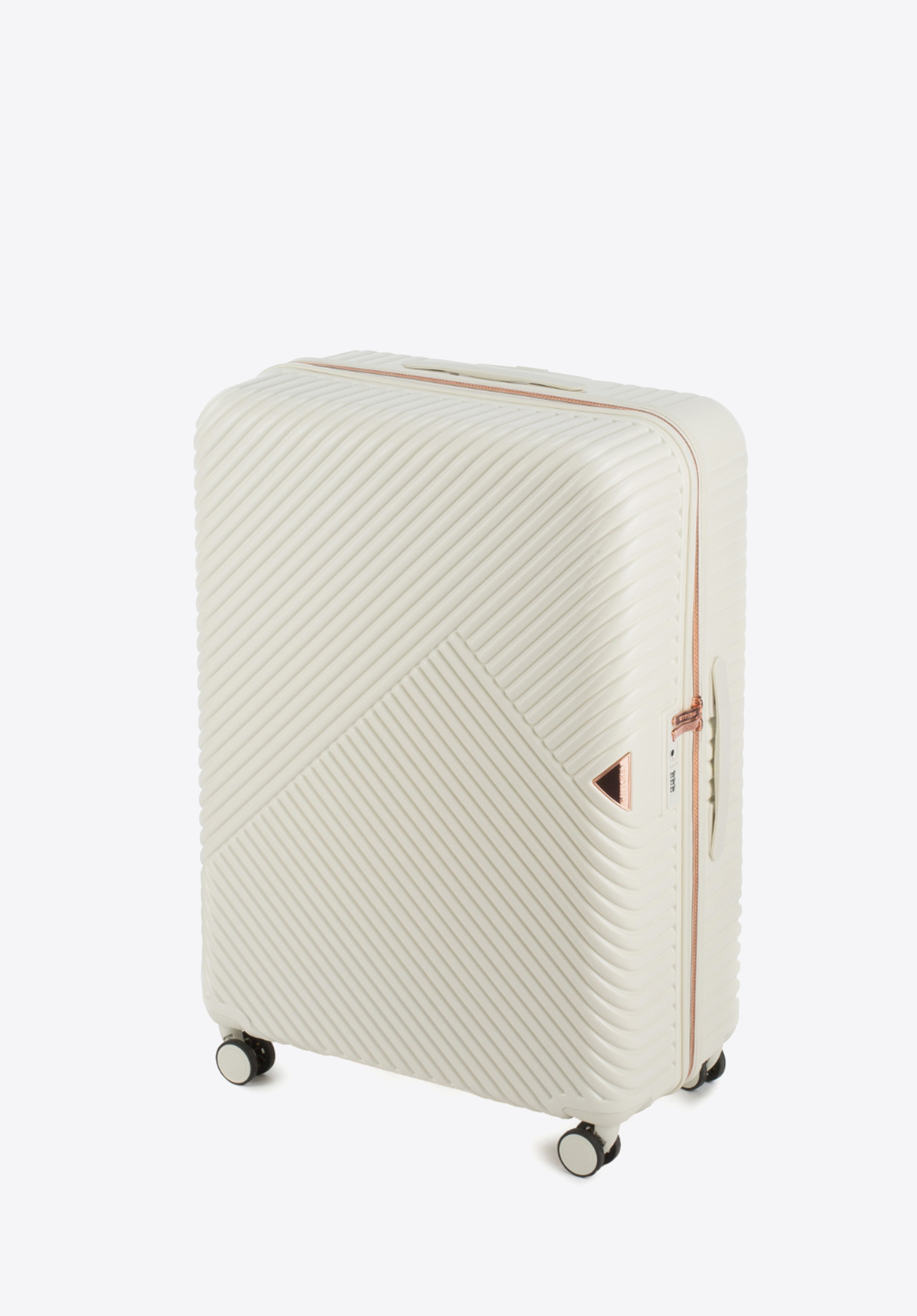 Large cheap white suitcase