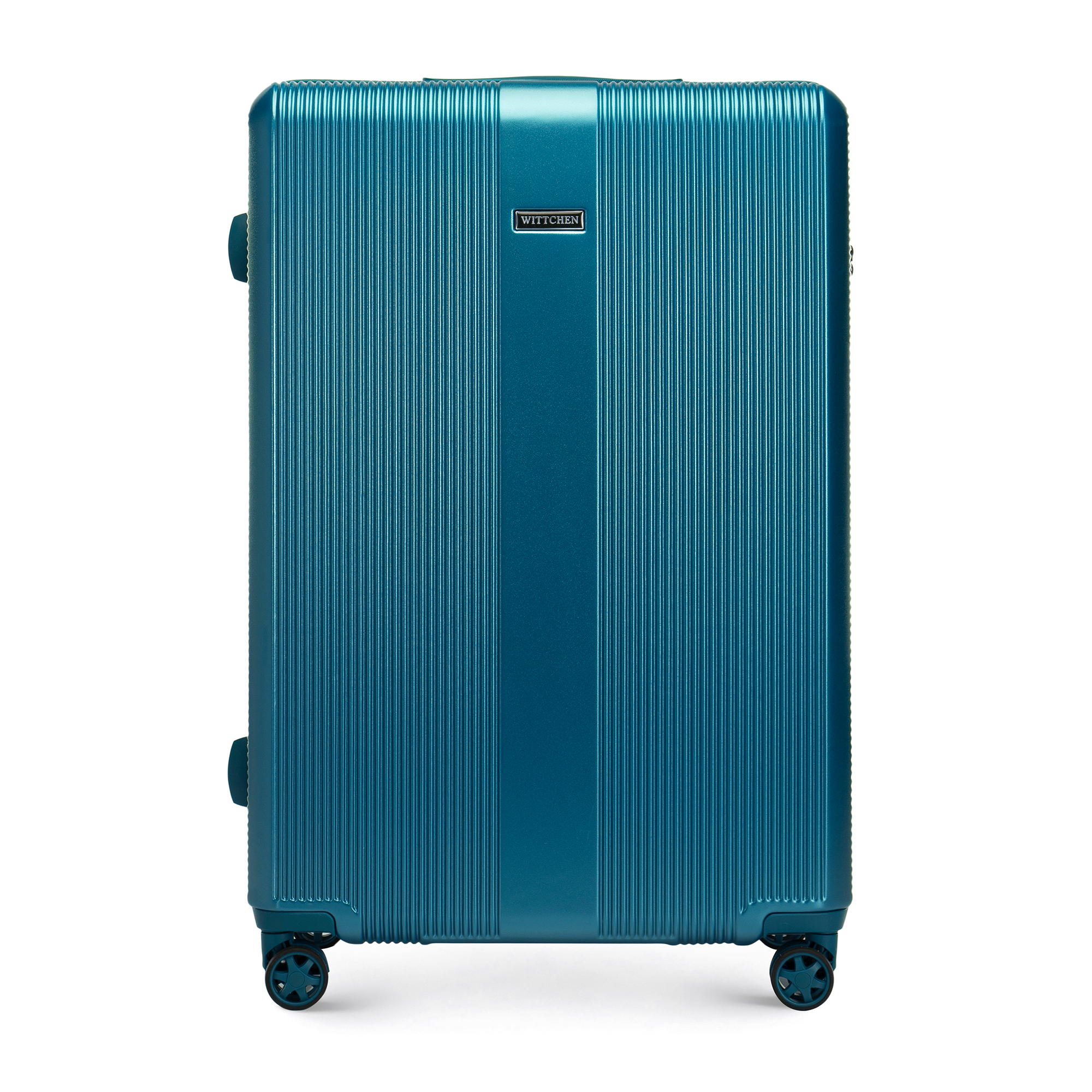 Veľký polykarbonátový kufor so zvislou razbou, modrá 56-3P-903-91