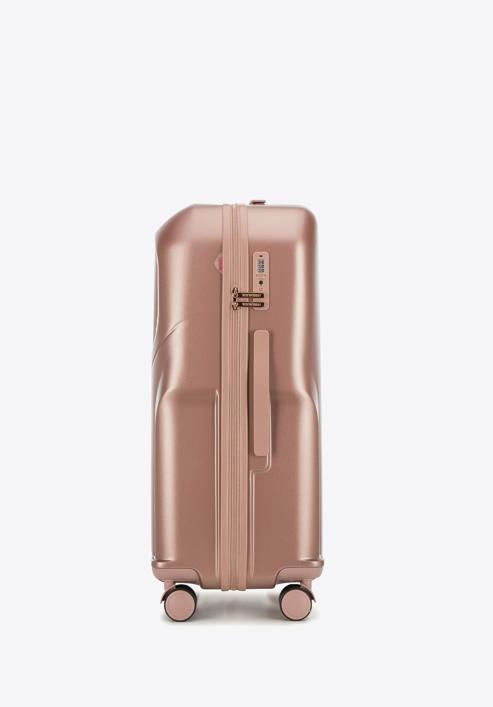 Polycarbonate large cabin case with a rose gold zipper, muted pink, 56-3P-133-88, Photo 2